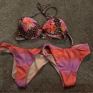 #1092 Victoria's Secret Pink and Orange Ombre Bikini Set